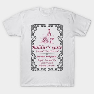 Baldur's Gate Annual Wine Festival Poster Art T-Shirt